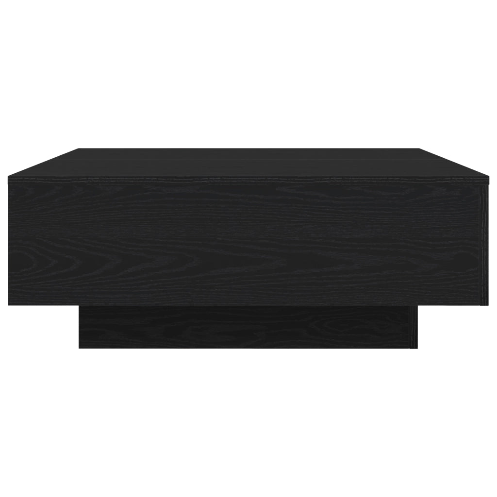 Tavolino da caffÃ¨  con luci LED Finitura in rovere nero 80x80x31 cm