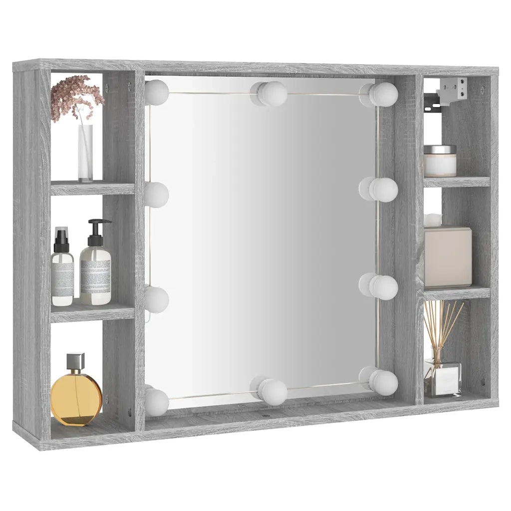 Mobile a Specchio con LED Grigio Sonoma 76x15x55 cm CFW2685618