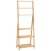 Scala Porta Asciugamani Pieghevole ¨C Zephmum ¨C Bamb¨´ Naturale 53x30,5x152 cm