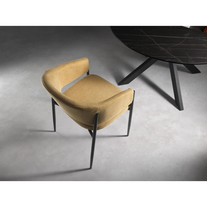 Sedia in tessuto easy-clean Gambe in metallo verniciato Maya 59.5cm X 54cm H 78.5cm Stones