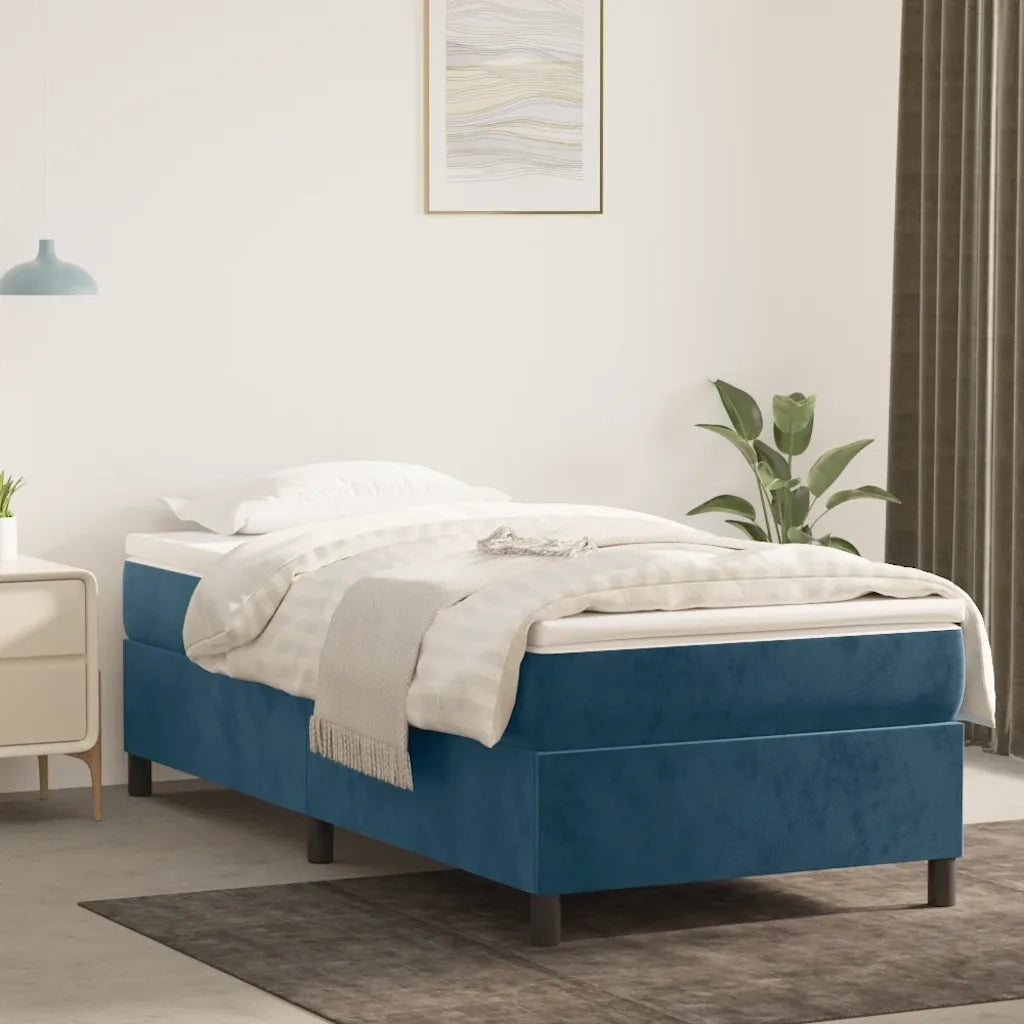 Giroletto a Molle Blu Scuro 90x190 cm in Velluto cod mxl 65624