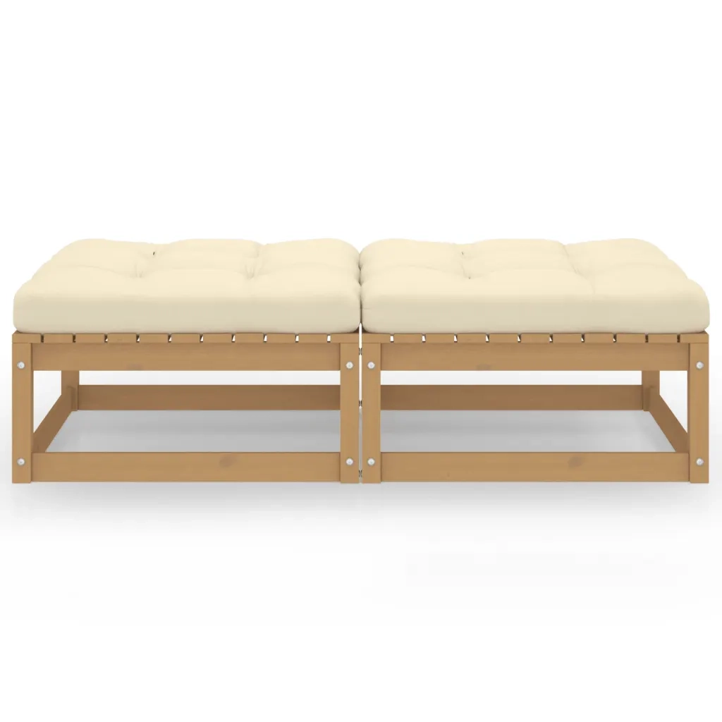 Sgabelli da Giardino con Cuscini 2 pz Legno Massello di Pino 3076282