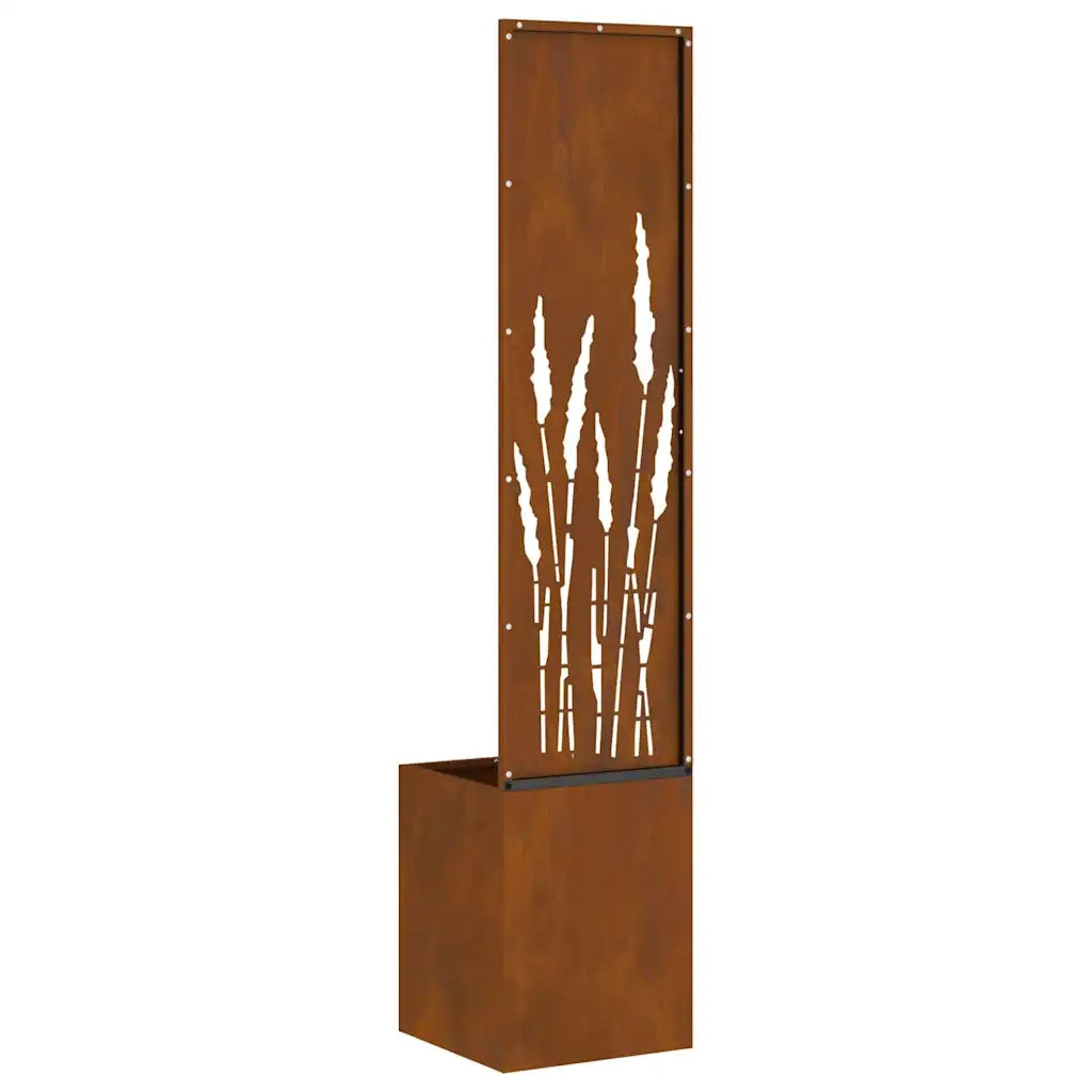 vidaXL Vaso da Giardino con Pannello Decorativo Ruggine 32 x 140 cm