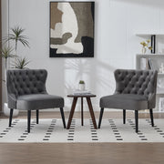 Poltrona in Velluto con Bottoni e Gambe in Legno ¨C MINIMAL ¨C Design Moderno