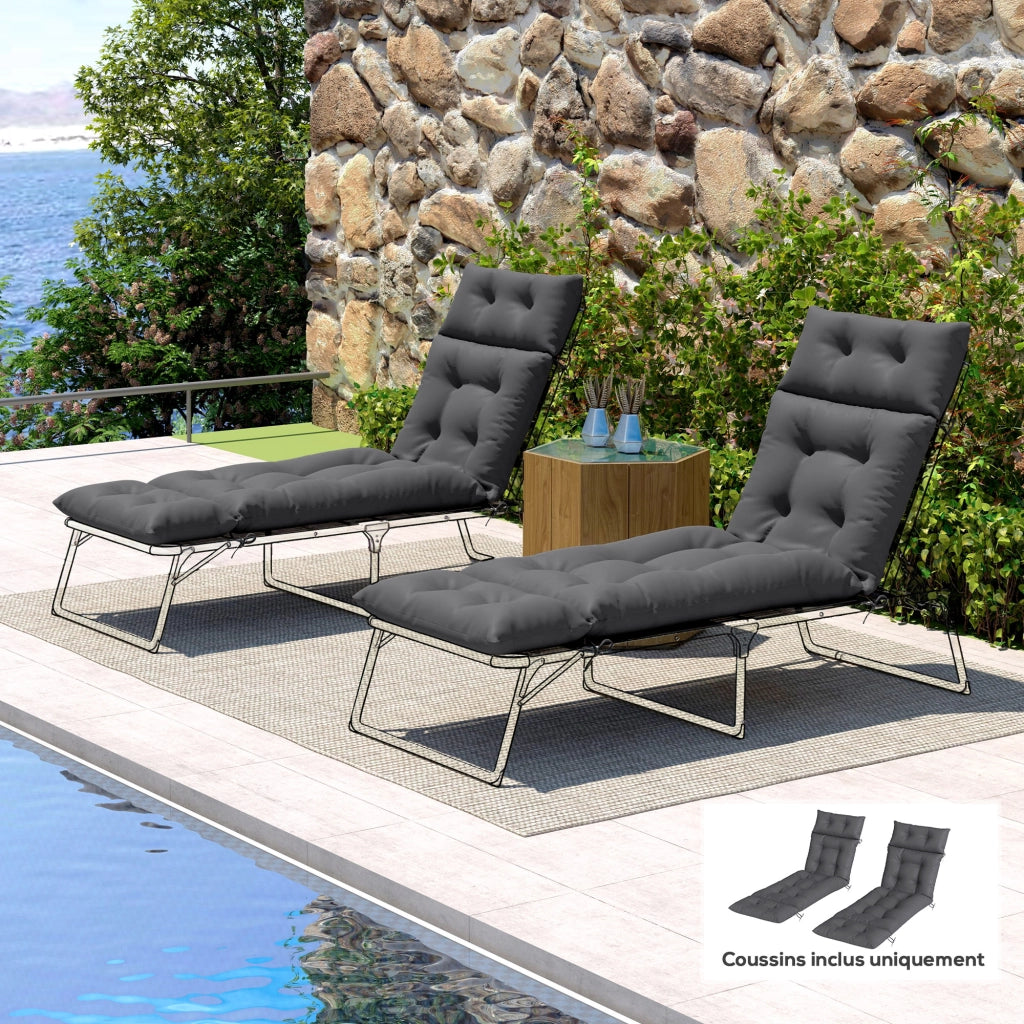 Cuscini per chaise longue ¨C zephmum ¨C grigio scuro 190x56x10 cm