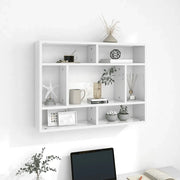 Scaffale a Parete Bianco Lucido 75x16x55 cm Legno Multistrato 803008