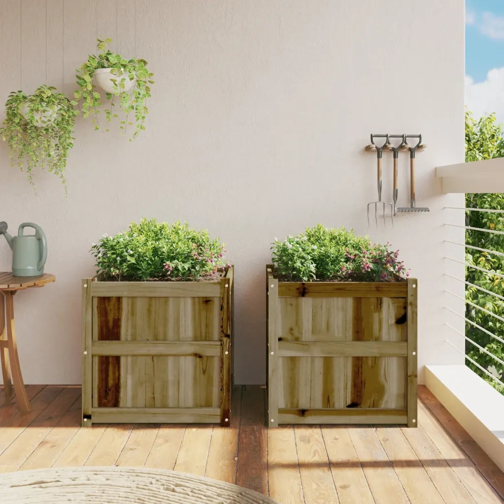 Fioriere da Giardino 2 pz in Legno di Pino Impregnato 837433