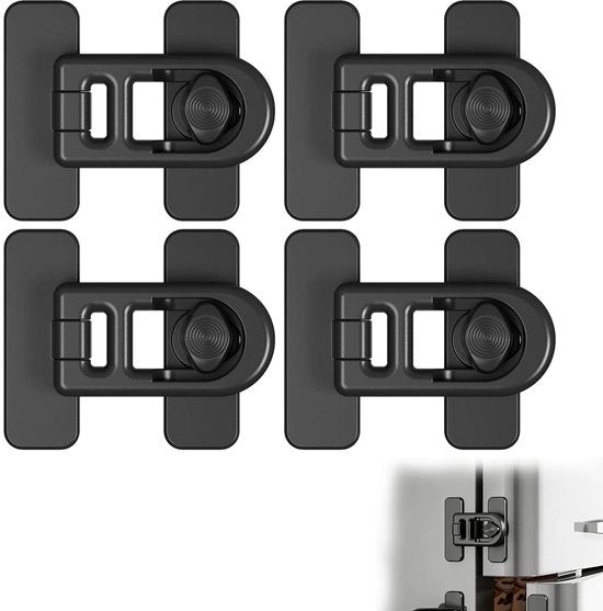 Serratura per Frigorifero - Sicurezza per Bambini - 4 Pezzi - Materiale ABS Sostenibile - Installazione Facile - Protezione per Bambini