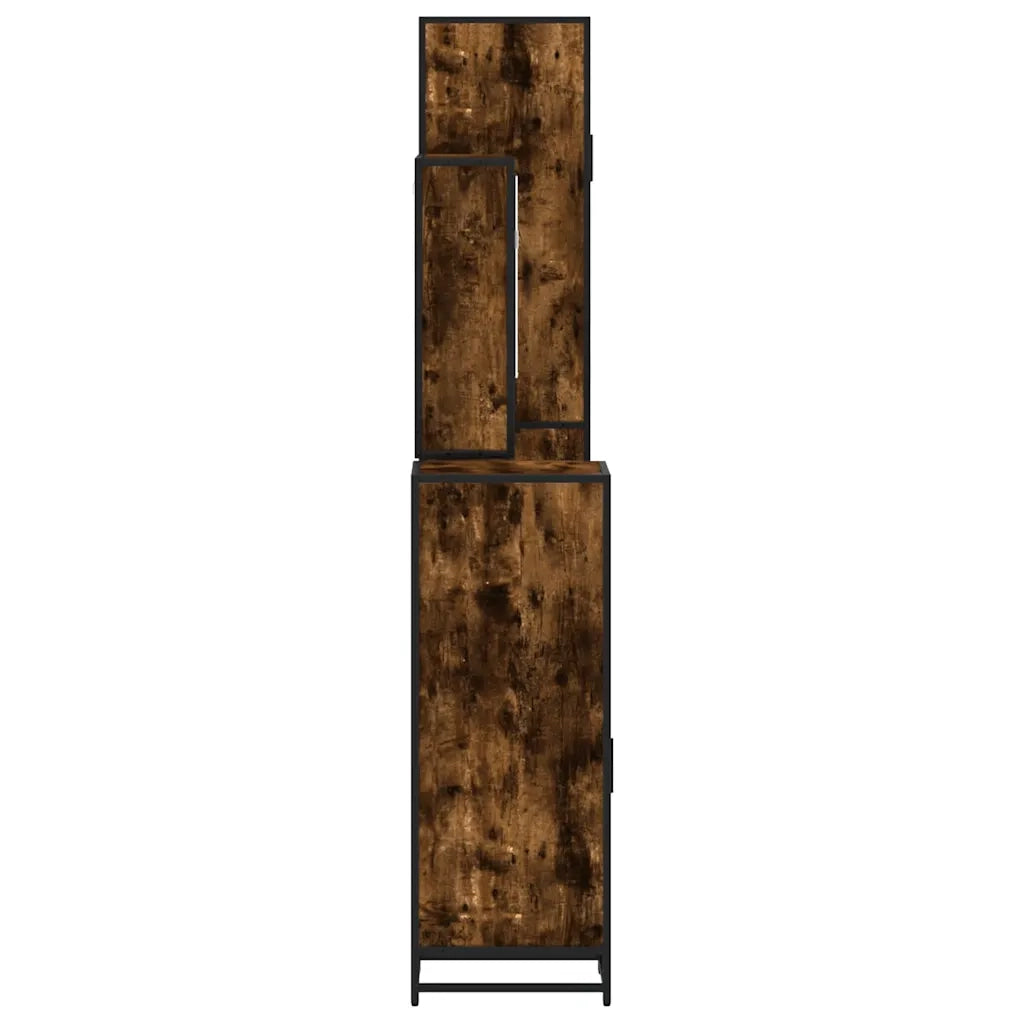 Set Mobili da Bagno 4 pz Rovere Fumo in Legno Multistrato 3301217