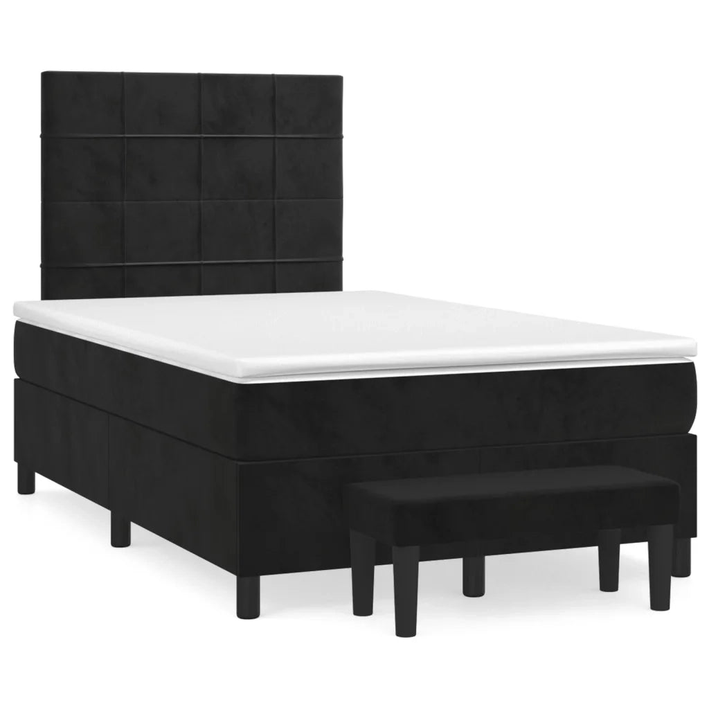 Giroletto a Molle con Materasso Nero 120x200 cm in Velluto 3137835