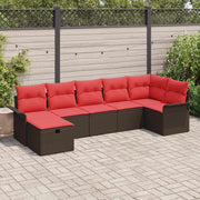 Set Divano da Giardino con cuscino 7 pcs Marrone Poly Rattan 3360235