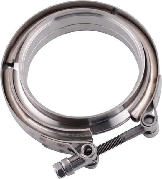 Kit di fissaggio di scarico 4.0 pollici in acciaio inox 304 V-Band - Compreso 2 coperchi di scarico in acciaio inox per intercooler turbo e scarico