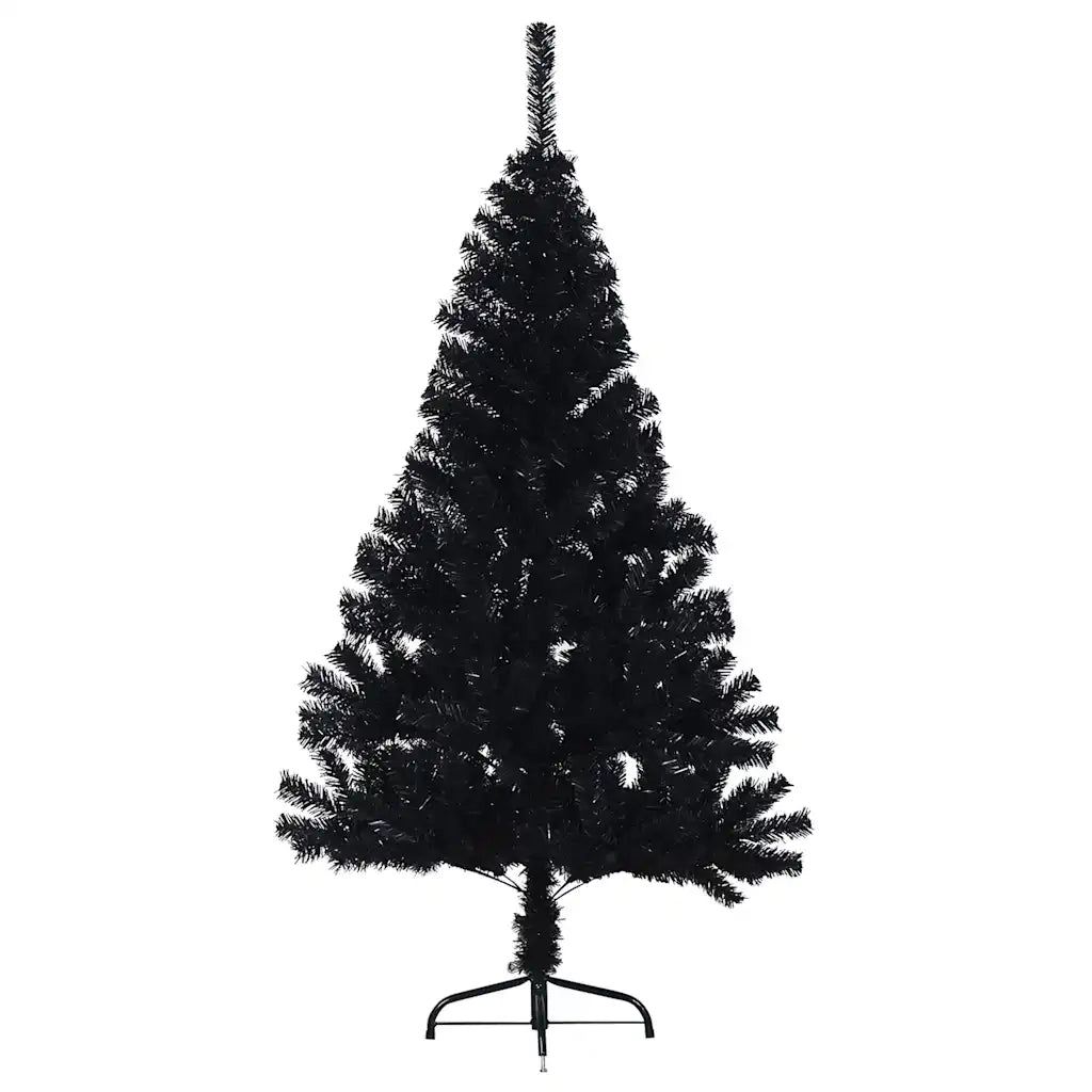 Albero di Natale Artificiale a Metà con Base Nero 120 cm PVC 344675