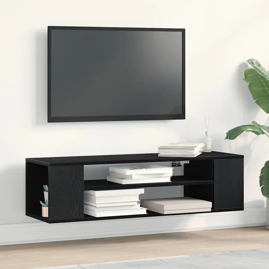 Mobile TV 100 x 30 x 26,5 cm Rovere Nero Legno ingegnerizzato 862600