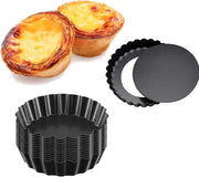 Quichevormpiedi da forno - 12 pezzi - Forma da quiche con fondo staccabile - Forme da torta - Forme da cake - Forme per dolci - Antifango - Resistente al lavastoviglie - 4 Pollici