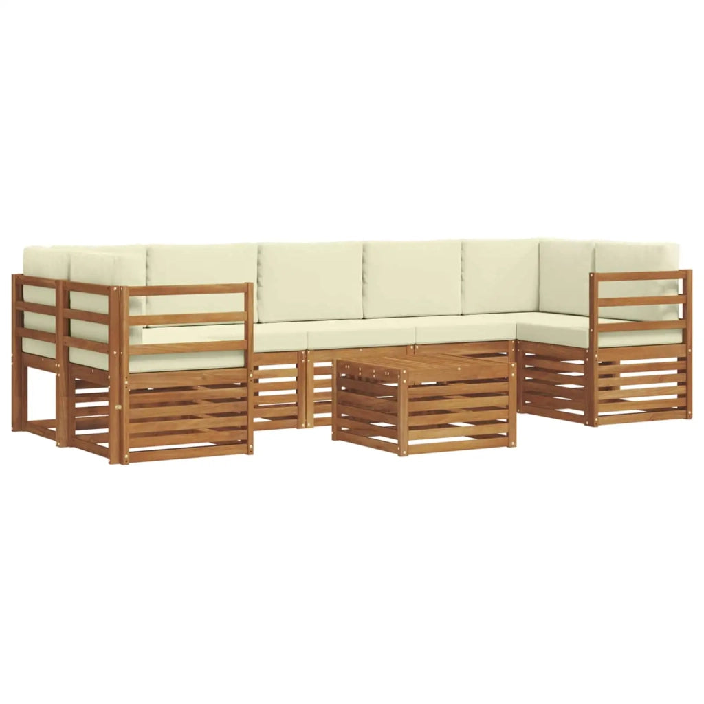 Set di divani da esterno 8 pz Naturale e Crema 3374510