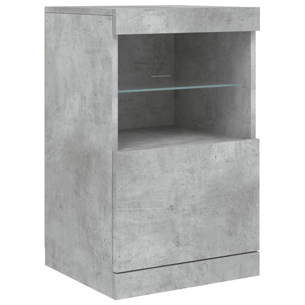 Buffet credenza cassettiera mobiletto mobile contenitore organizer per cucina soggiorno salotto con luci LED 41 x 37 x 67 cm grigio 02_0029999
