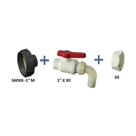 SET DI COLLEGAMENTO A CONTENITORI IBC- S60X6X1X30- BUCCH- pezzi 1