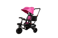 Passeggino Triciclo Pieghevole My Way Seduta Girevole Cappottina e Vano Oggetti Rosa