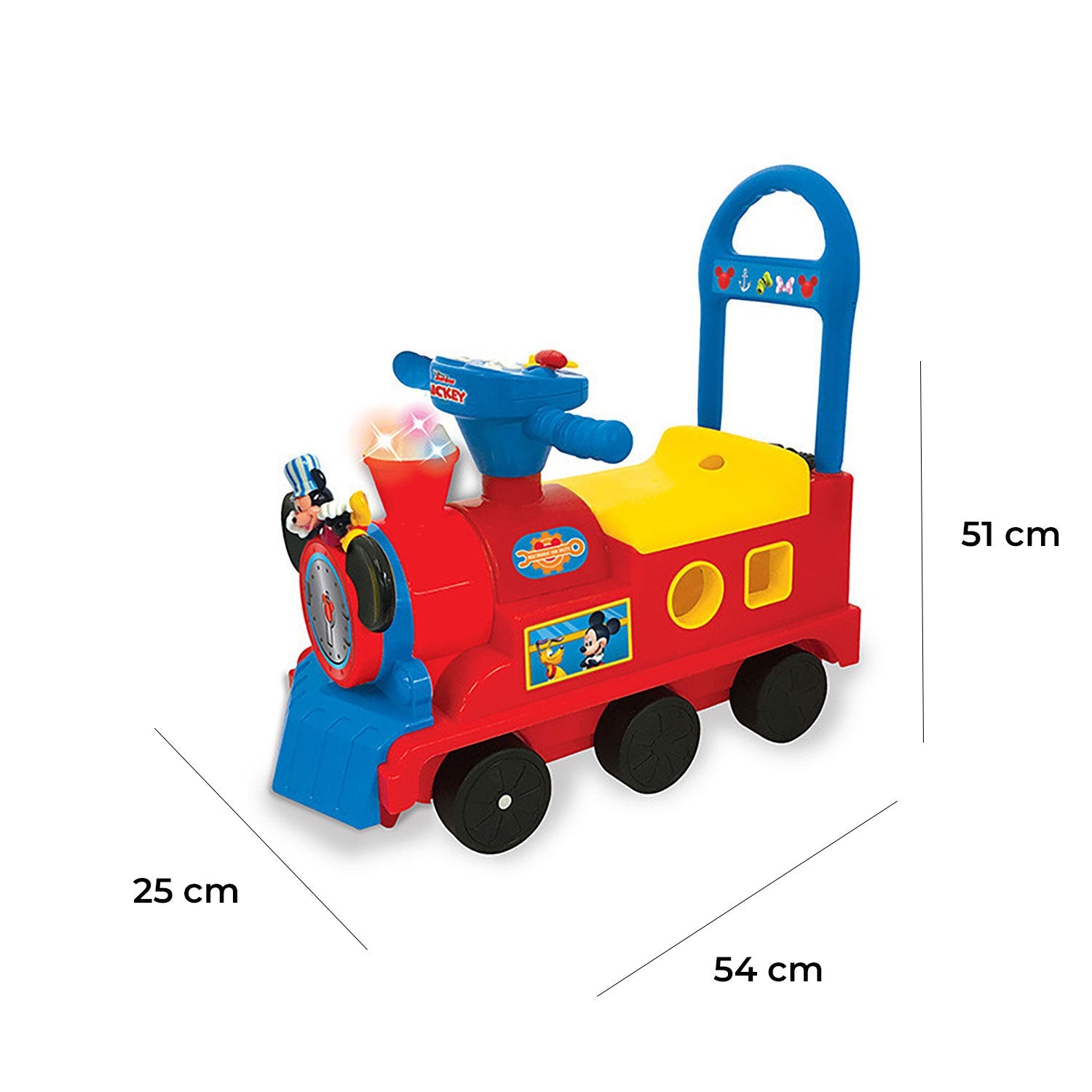 Treno Cavalcabile 54x25x51 cm per Bambini Mickey Mouse Rosso