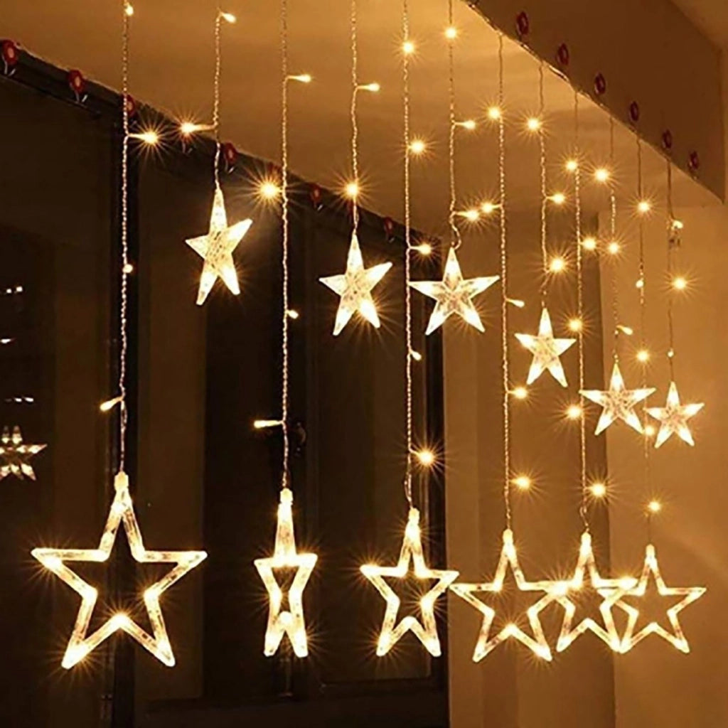 CATENA LUMINOSA STELLA LUCE BIANCO CALDO STELLE LUCI LED NATALE FESTE ADDOBBI