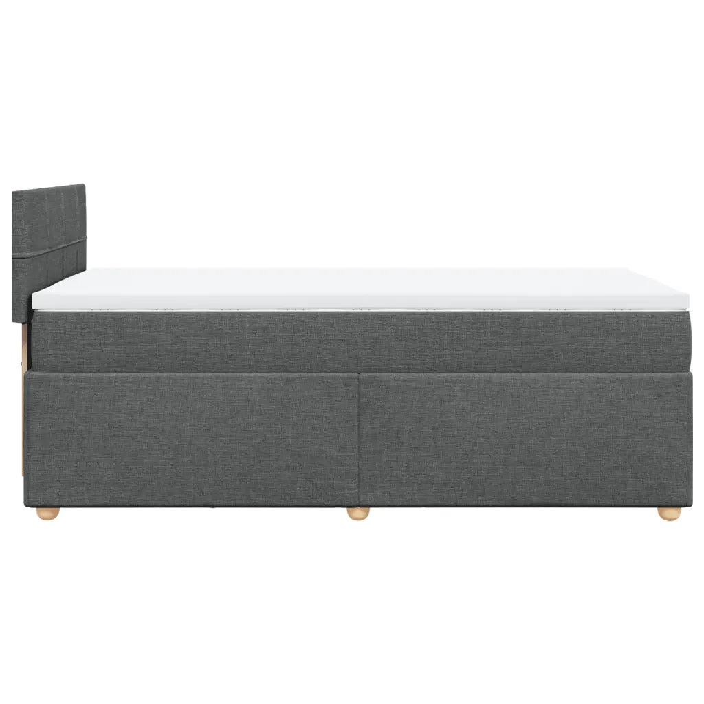Letto a Molle con Materasso Grigio Scuro Singolo in Tessuto