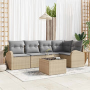 Set di divani con cuscino 6 pcs Beige Poliestere