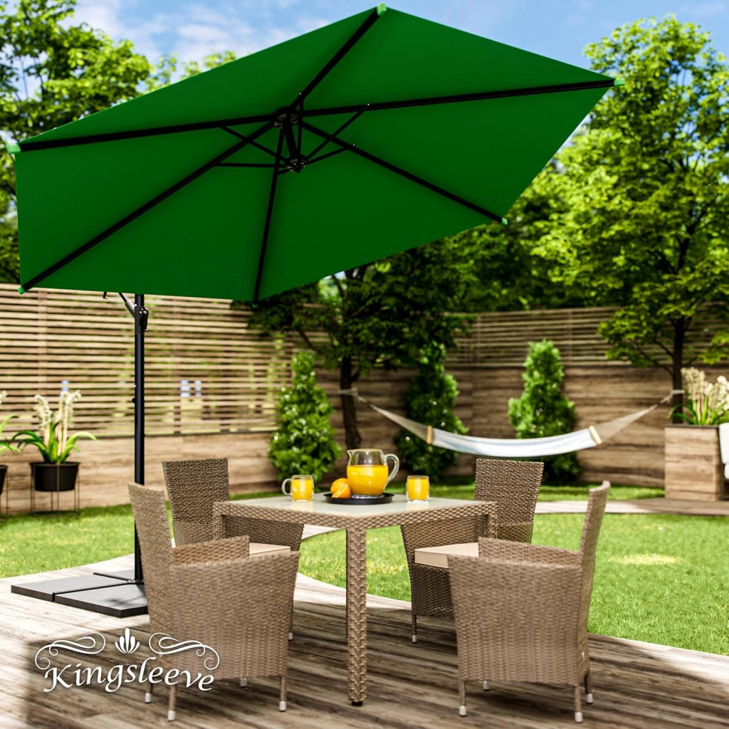 Ombrellone da Giardino Decentrato UV 50+ Regolabile 330cm Manovella Terrazzo Balcone