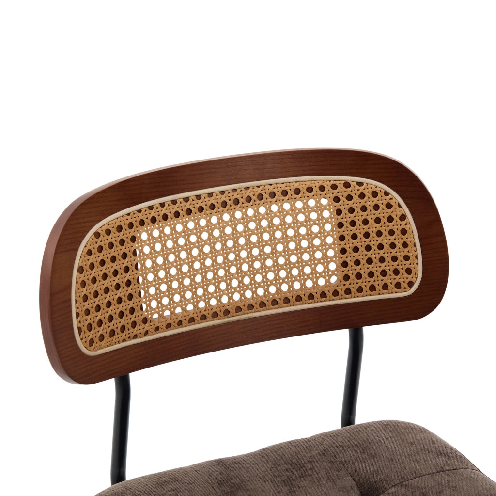 Sedia girevole 43x50x77 cm a 360° in chenille caffè