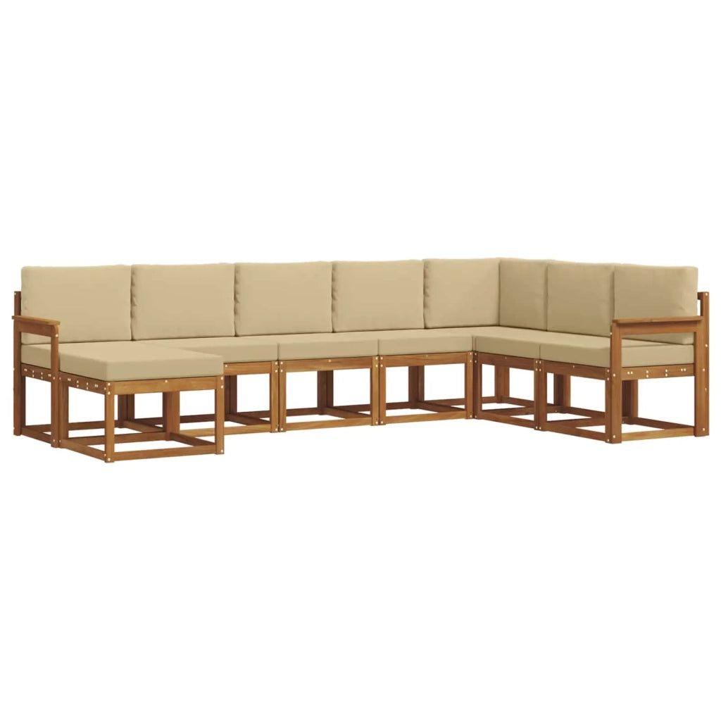 Set di divani da esterno 8 pz Naturale e Beige 3366806