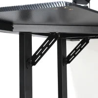 Scrivania Angolare per Gaming e Ufficio con Gancio per Cuffie e Porta Tazza, 168x109x78cm, Nero
