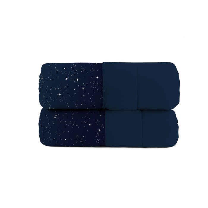 Trapunta Invernale Singola Stampata in Microfibra 200gr Double Face Stars