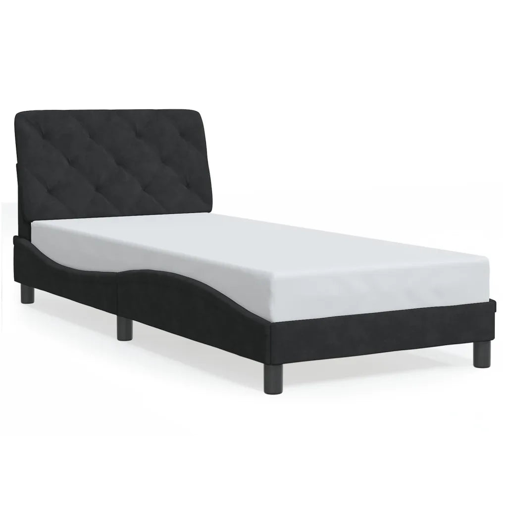 Giroletto con LED senza Materasso Nero 90x190 cm in Velluto 3213827