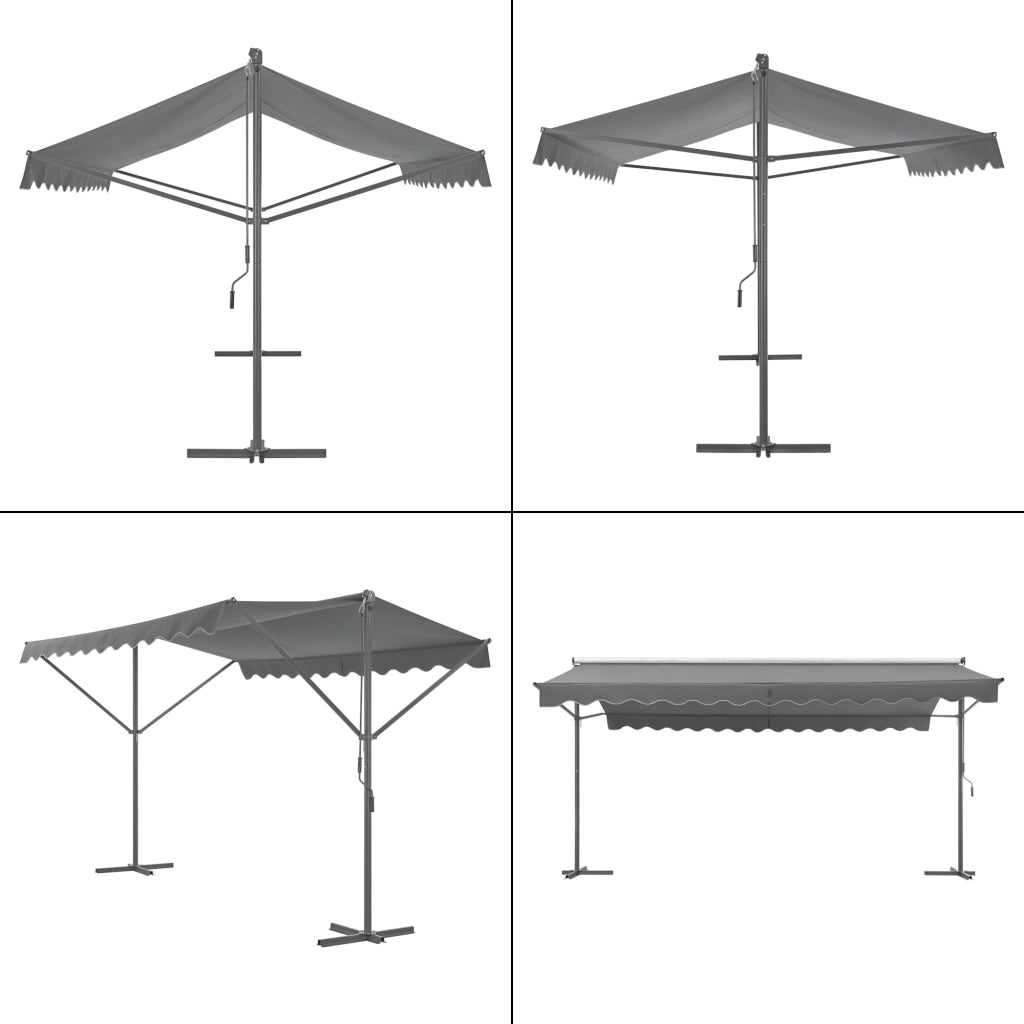 Tenda da sole Autoportante 'Selenizza' (Lu x La x A) 500 x 300 x 260 cm Inclinazione Tenda Regolabile - Grigio Scuro [pro.tec]
