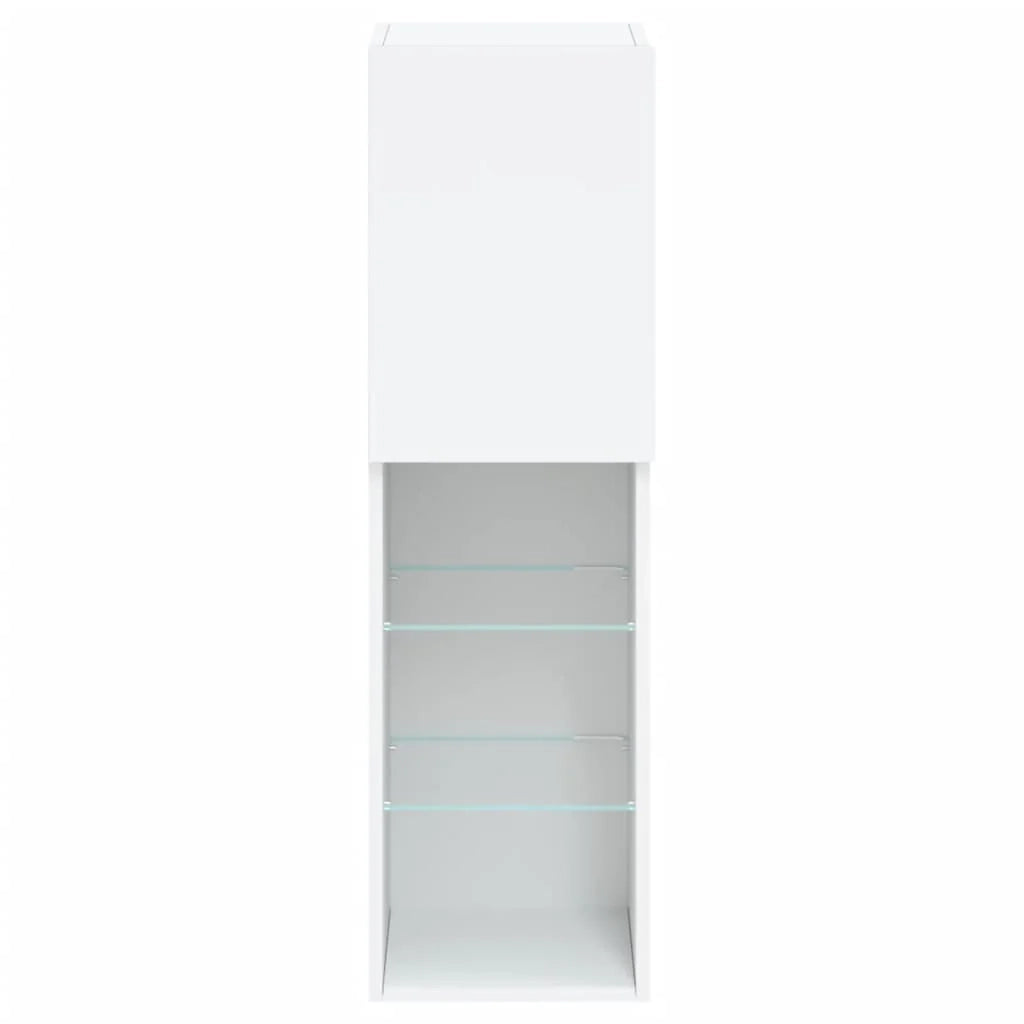 Mobile TV multimediale mensola TV credenza mobile TV per sala da pranzo soggiorno camera da letto con luci LED 30,5 x 30 x 102 cm bianco 02_0026584