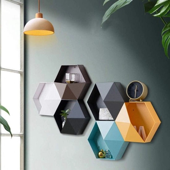 Pannello di stoccaggio creativo a forma di cubo con viti di espansione - pannello multifunzionale per parete.