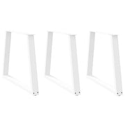 Set di 3 gambe per tavolo da pranzo a forma di V 80 x 72-73,3 cm robuste ed eleganti stile moderno acciaio bianco 02_0056877