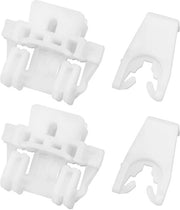 Regolatore di vetro da auto in set da 2 - Clip di fissaggio - Compatibile con Renault Clio II - Materiale plastico - Duraturo - Codici OE: 7700842241, 7700842240 - Clip di ruota
