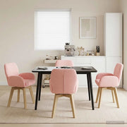 Sedie da pranzo girevoli 4 pz Bouclé Rosa 54 x 58 x 87 cm 3428285