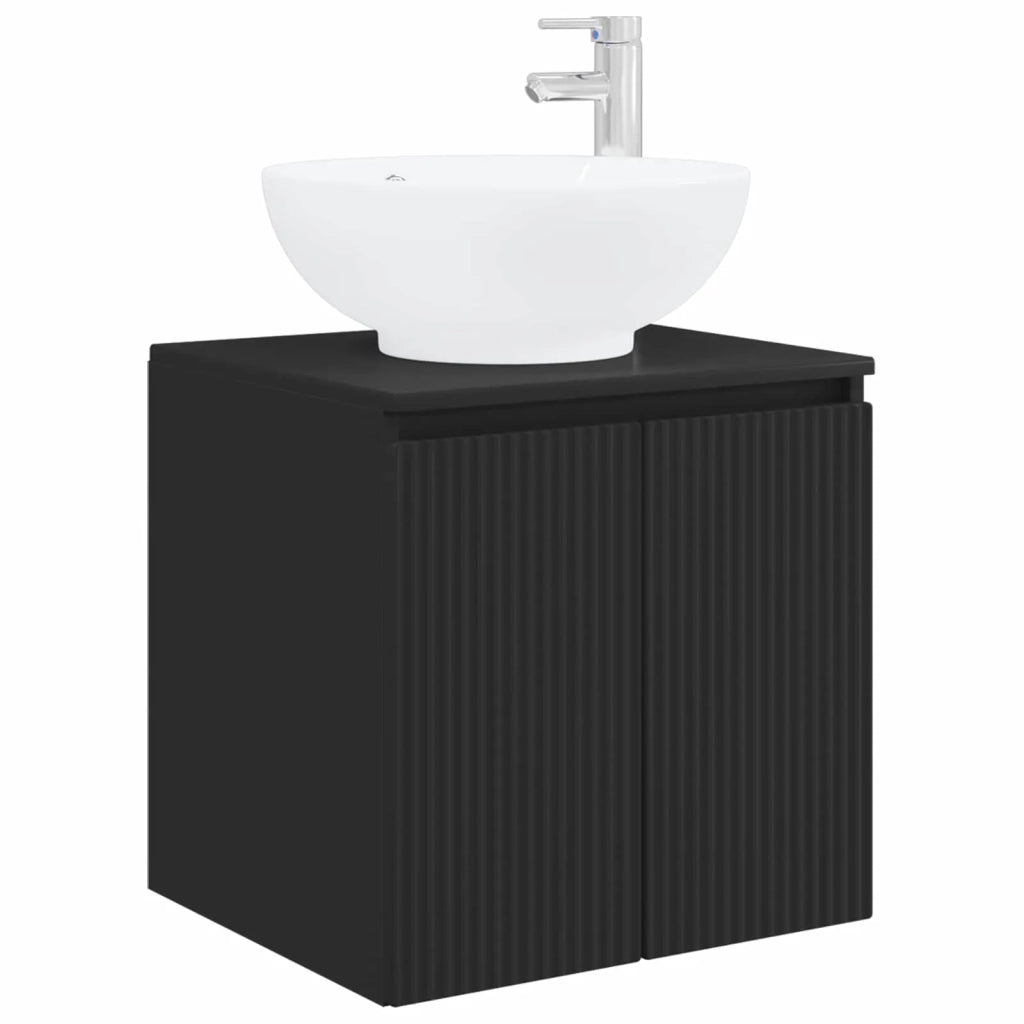 Mobile Lavabo da Parete Nero 49,5 x 44,5 x 65 cm 890443