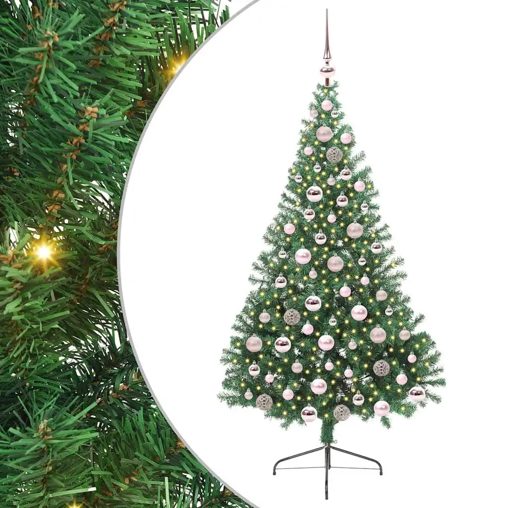 Albero di Natale Artificiale-Albero Natalizio con luci integrate Verde 180 cm 773597