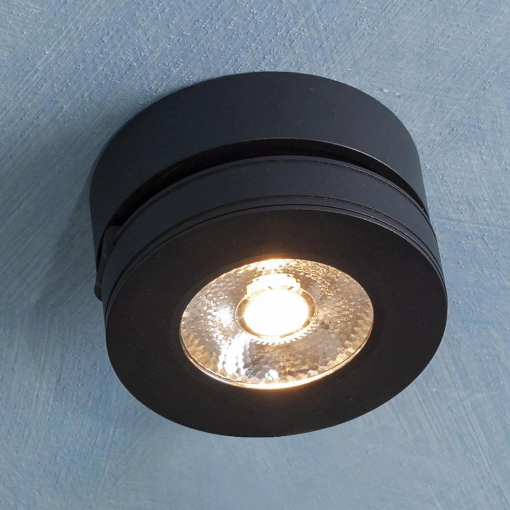 Lampada LED spot 7W applique moderno muro parete faretto luce soffitto orientabile vetrine negozio RA>90 230V NERO 6500K