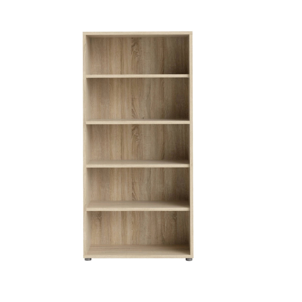 Libreria Apice, Scaffale da ufficio, Mobile portalibri, Biblioteca, 89x40 h186 cm, Quercia