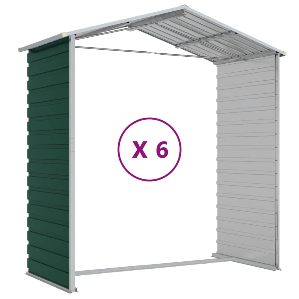 Casetta da giardino cabina ripostiglio casetta da esterno robusta casetta per attrezzi 191 x 555 x 198 cm acciaio zincato verde 02_0022352