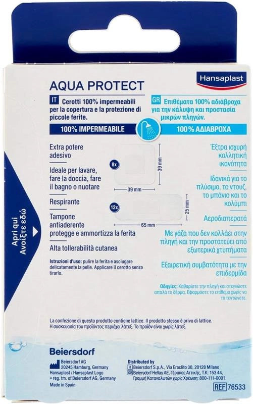 HANSAPLAST CEROTTI AQUA PROTECT RESISTENTI ALL'ACQUA 2 FORMATI ASSORTITI