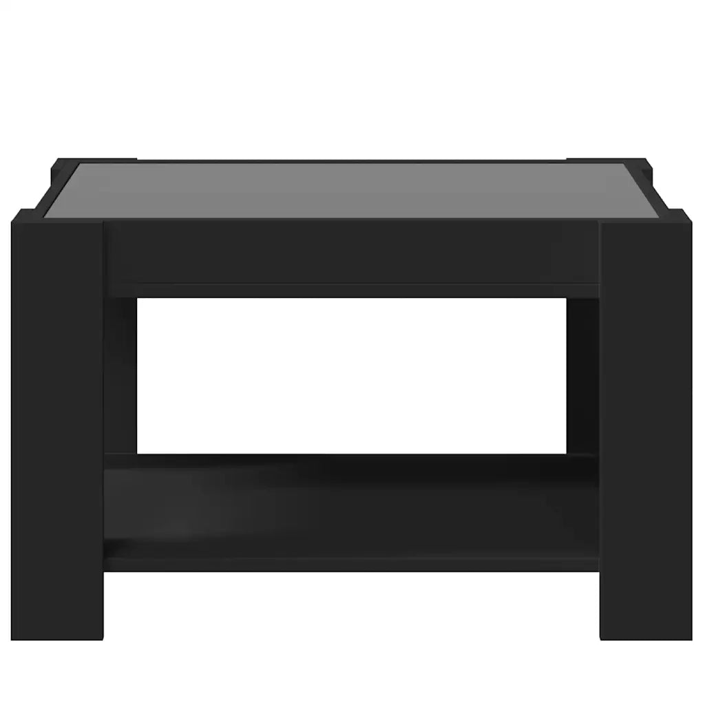 Tavolino Salotto con LED Nero 73x53x45 cm Legno Multistrato