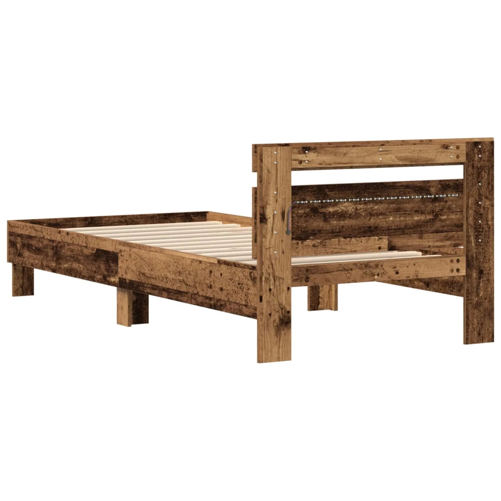 Struttura del letto con testiera-Giroletto con Testiera Legno vecchio 100 x 200 cm 127466