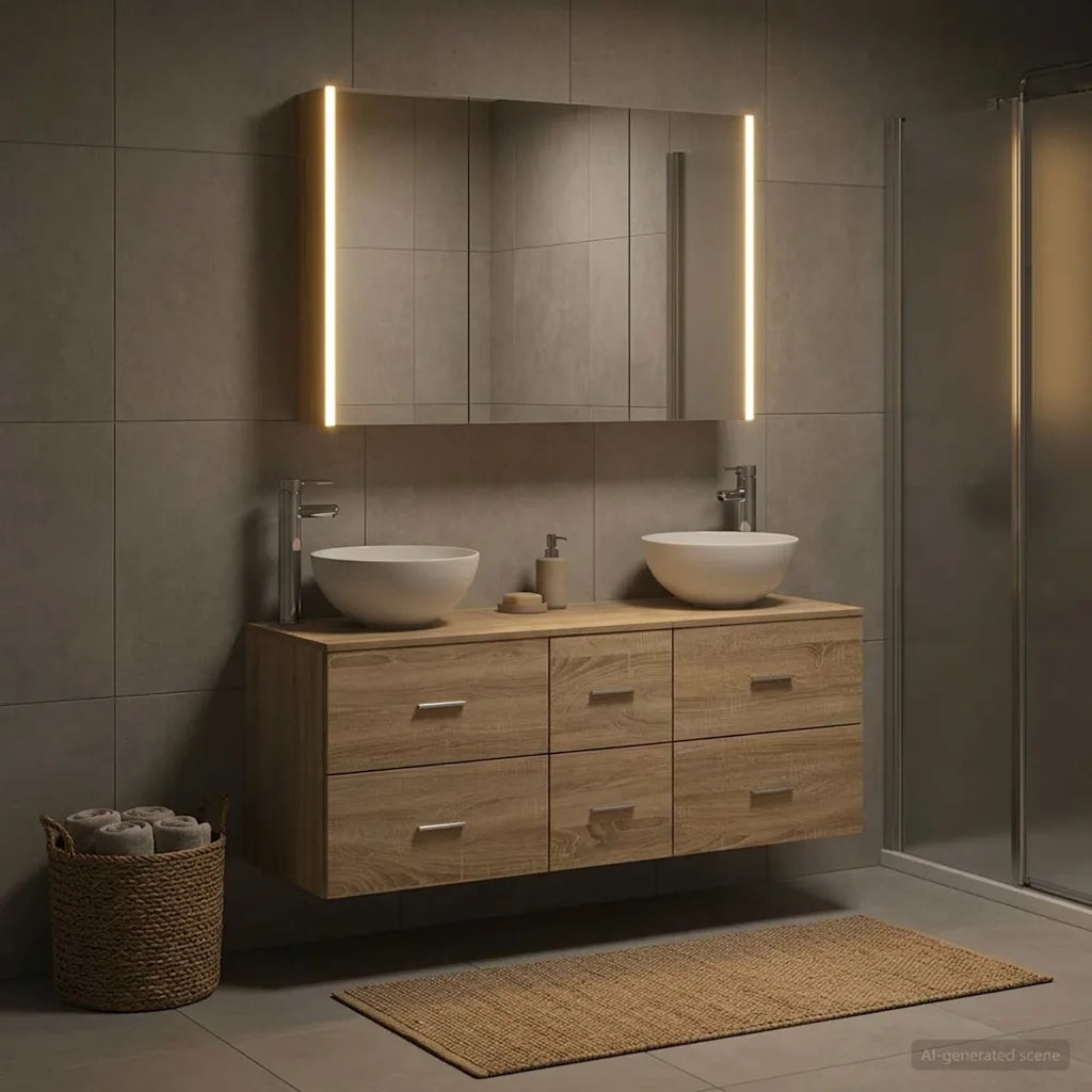 Set di mobili per il bagno 4 pcs Rovere Sonoma 3406745