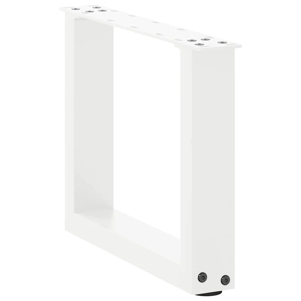 Set di 2 gambe robuste per tavolino da caffè a forma di U 40 x 30 cm con piedini regolabili design moderno acciaio bianco 02_0057373