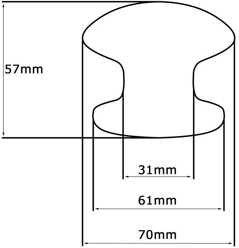 Pomolo fisso per porta SAGUATTI 873/70TB in alluminio bianco lucido